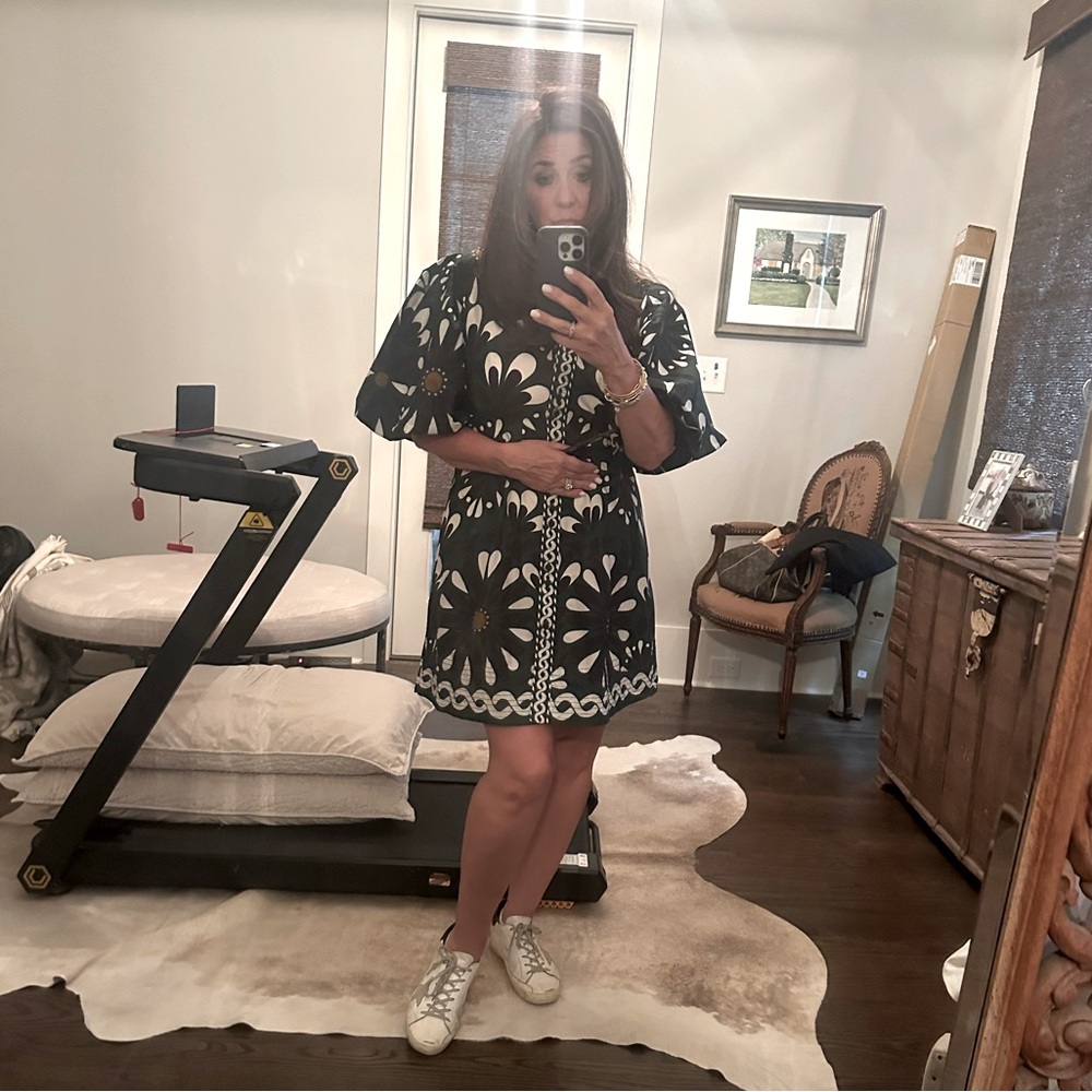 Farm Rio Green Ainika Flowers Mini Dress